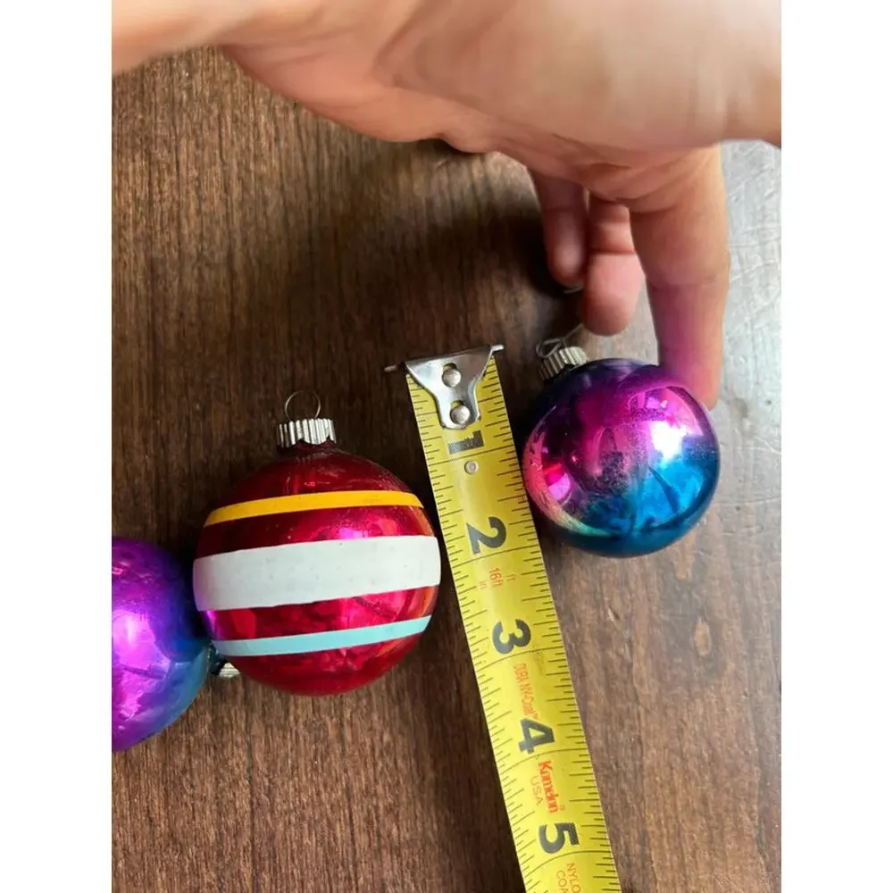 3 vintage shiny brite glass ball ornaments Christmas